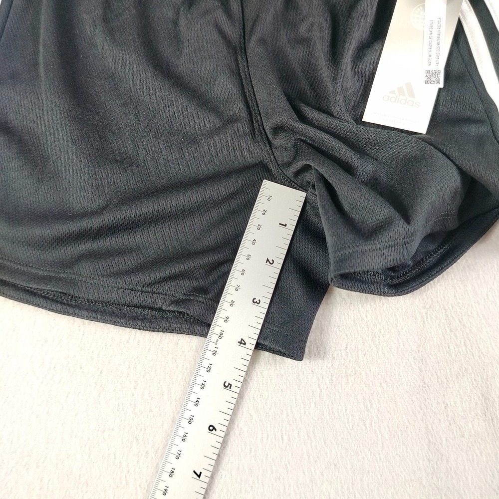 Adidas Shorts Girls L (14) Black Elastic Waist Striped Side Running Gym Athletic - Picture 6 of 8